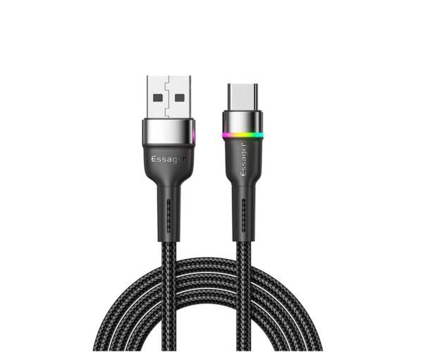 Кабель Data Essager EXCT-XCDA01 3A USB-Type-C 2 м Black (06EXCT-XCDA01)