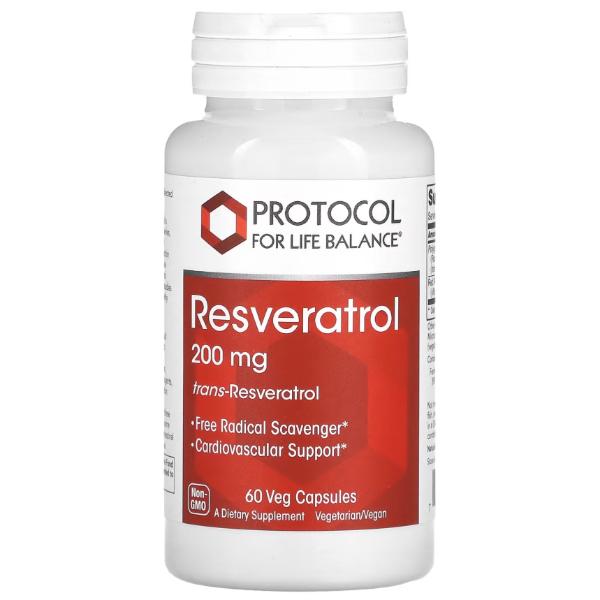 Натуральная добавка Protocol for Life Balance Resveratrol 200 мг 60 вег. капс. (23712874)