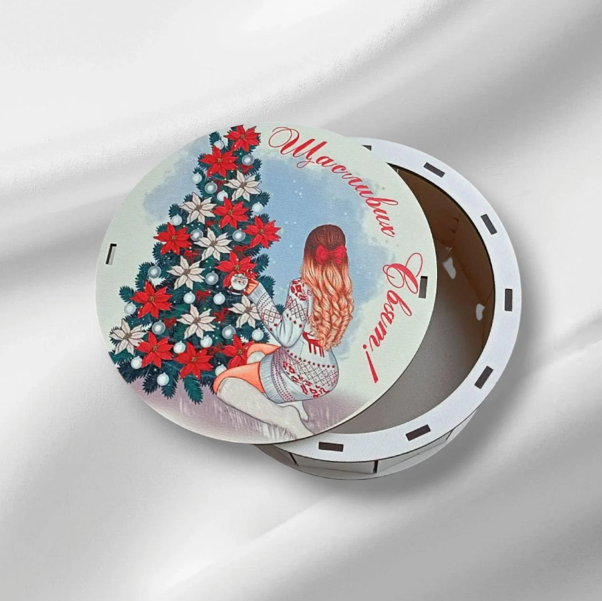 Коробка-бокс деревянная под наполнения сладостями для детей d 15 см (142) Коробка-бокс деревянная под наполнения сладостями для детей d 15 см (142)