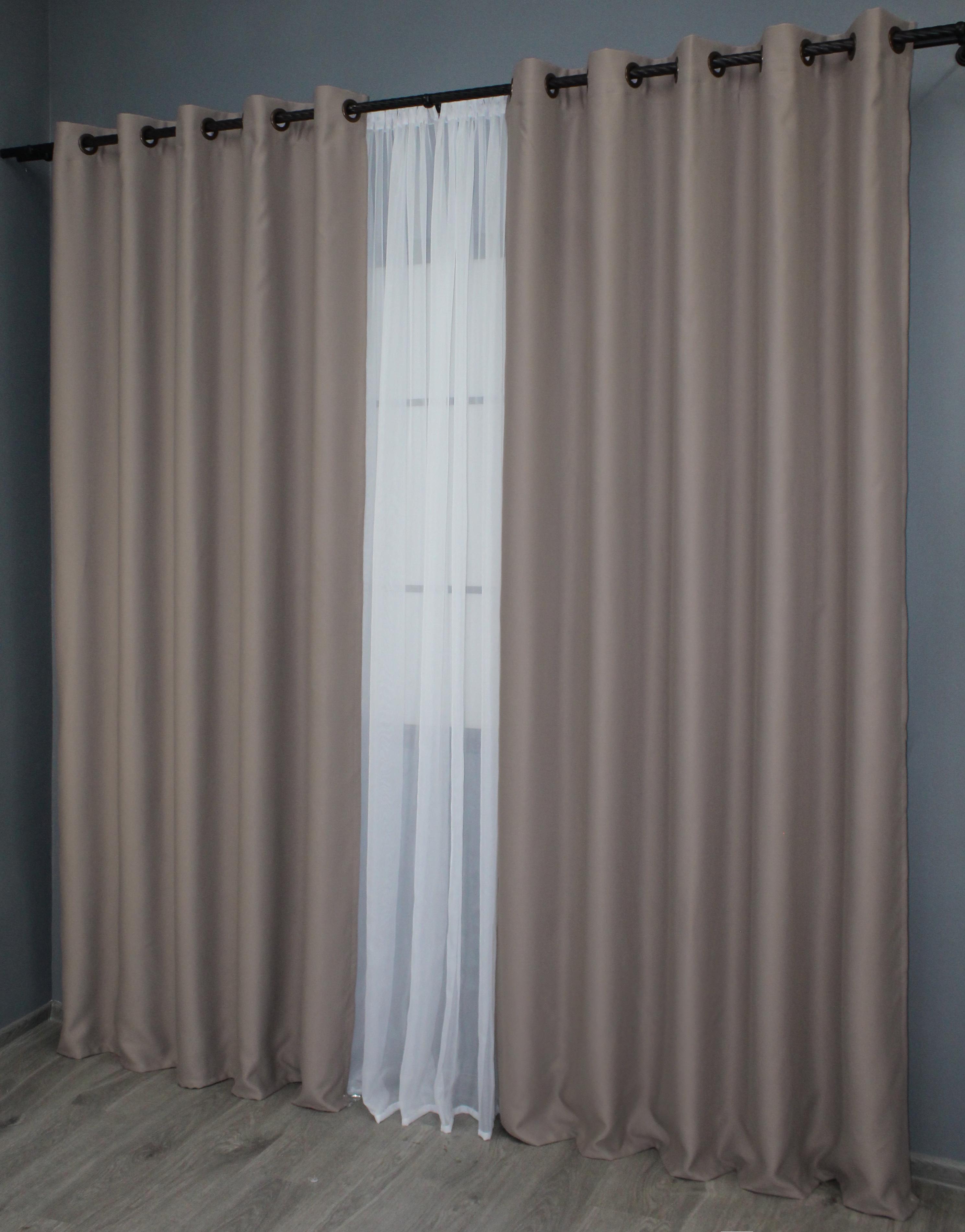 Комплект штор на люверсах VR-Textil Блэкаут Bagema Rvs № 1242ш 150х250 см 2 шт. Какао (37-0111) - фото 5