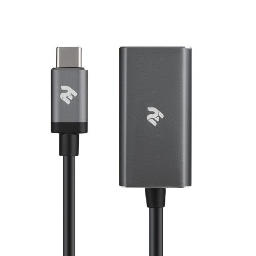 Адаптер 2Е 2E-W1404 USB-C to DisplayPort Aluminum 20 см Grey