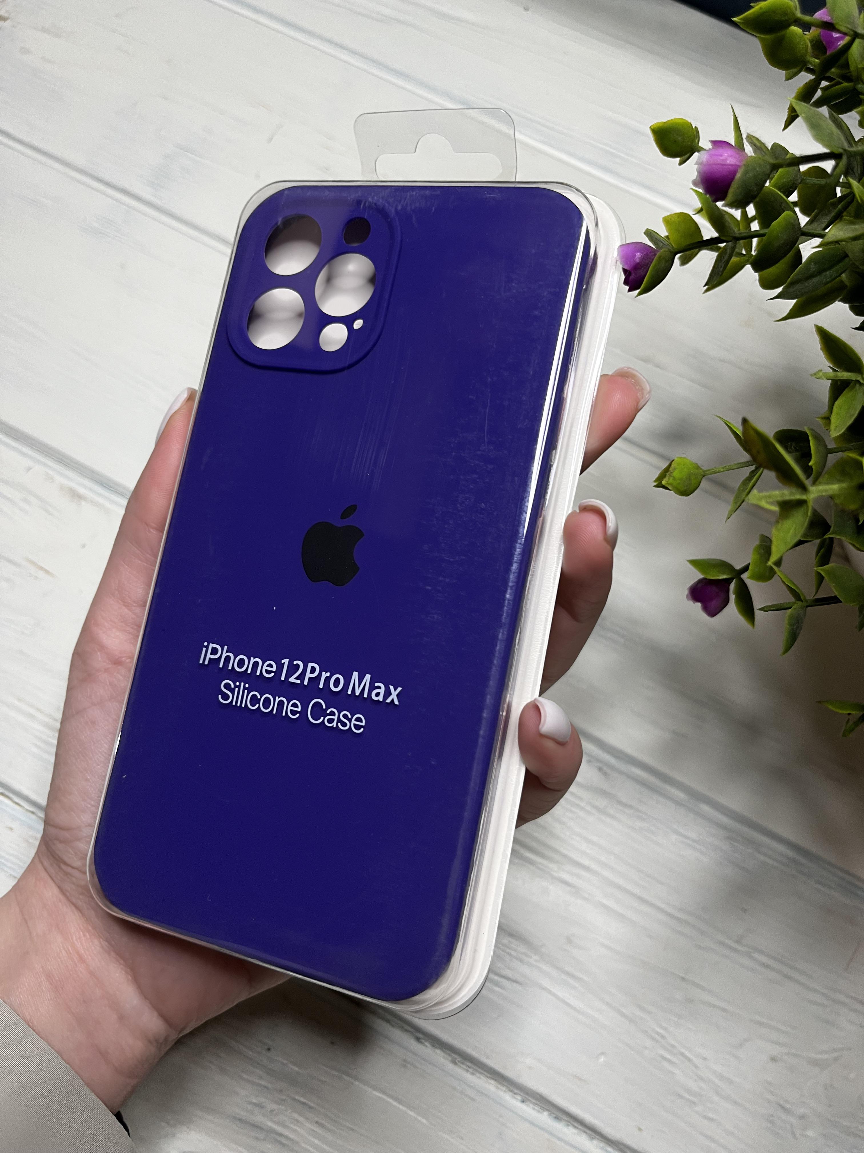 Чохол накладка на iPhone (Айфон) 12 Pro Max квадратні борти silicone case full camera на apple