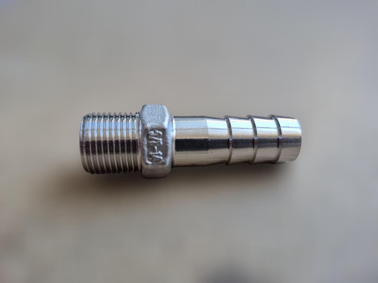 Штуцер шланговый резьбовой DN10 AISI304 BSPP Class-150 елка н/ж сталь 14 мм 3/8" (29203299) - фото 3 Штуцер шланговый резьбовой DN10 AISI304 BSPP Class-150 елка н/ж сталь 14 мм 3/8" (29203299) - фото 3