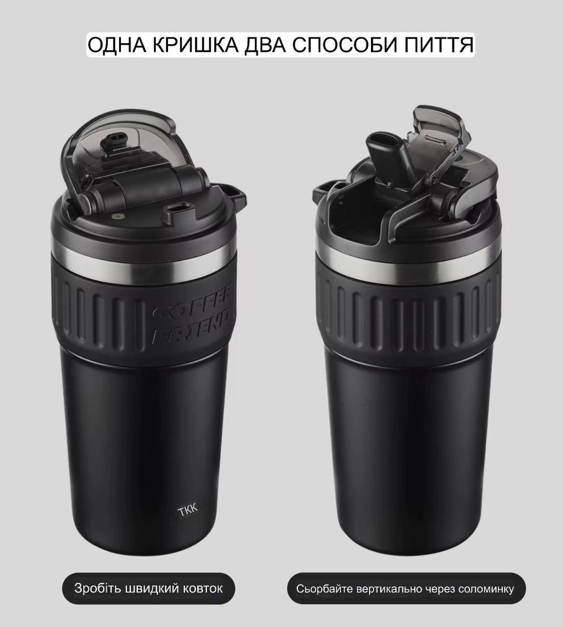 Кружка-термос с защитой от проливания два способа питья 630 мл Красный (2472809148) - фото 4 Кружка-термос с защитой от проливания два способа питья 630 мл Красный (2472809148) - фото 4