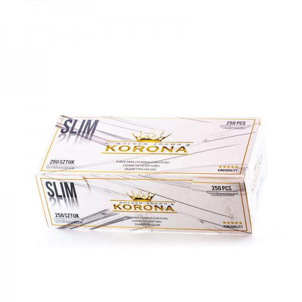 Гильзы для набивки сигарет Korona Slim White 250 шт. - фото 2 Гильзы для набивки сигарет Korona Slim White 250 шт. - фото 2