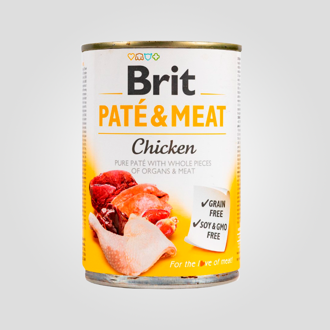 Корм влажный Brit Care Pate&Meat для собак с курицей 400 г (20504312)