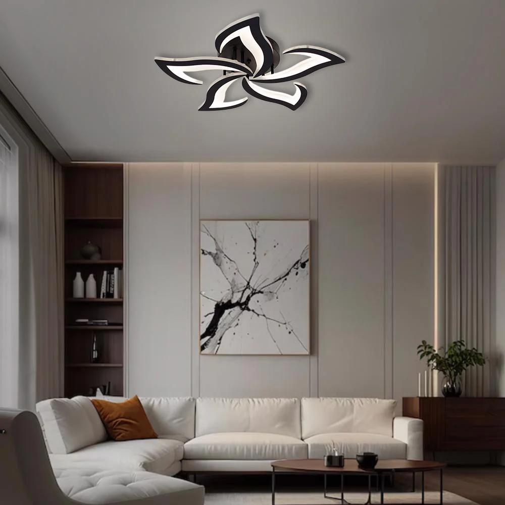 Люстра светодиодная ESLLSE ELLA 5F с пультом 50 Вт 600x95 мм Черный (10594) - фото 3 Люстра светодиодная ESLLSE ELLA 5F с пультом 50 Вт 600x95 мм Черный (10594) - фото 3