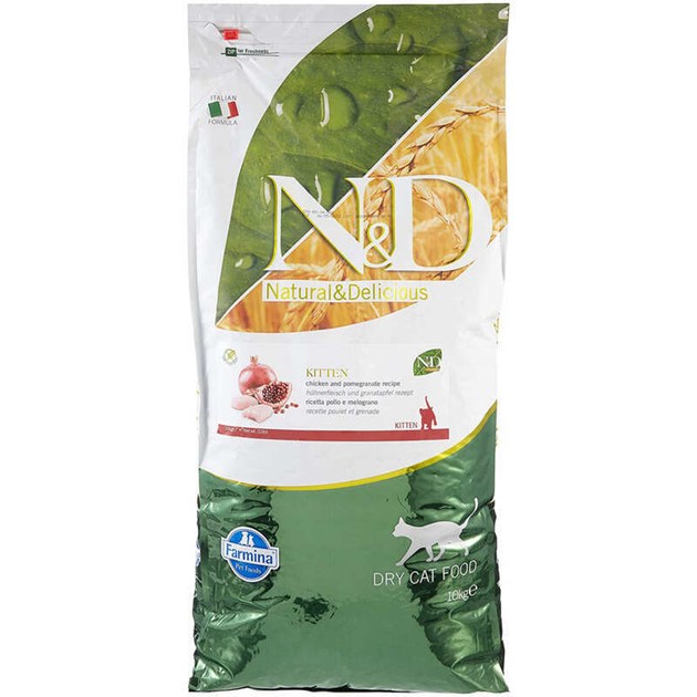 Корм для котят/беременных и кормящих Фарміна N&D GF PRIME CHICK & POMEGRANATE KITTEN беззерновой 10 кг (31976)