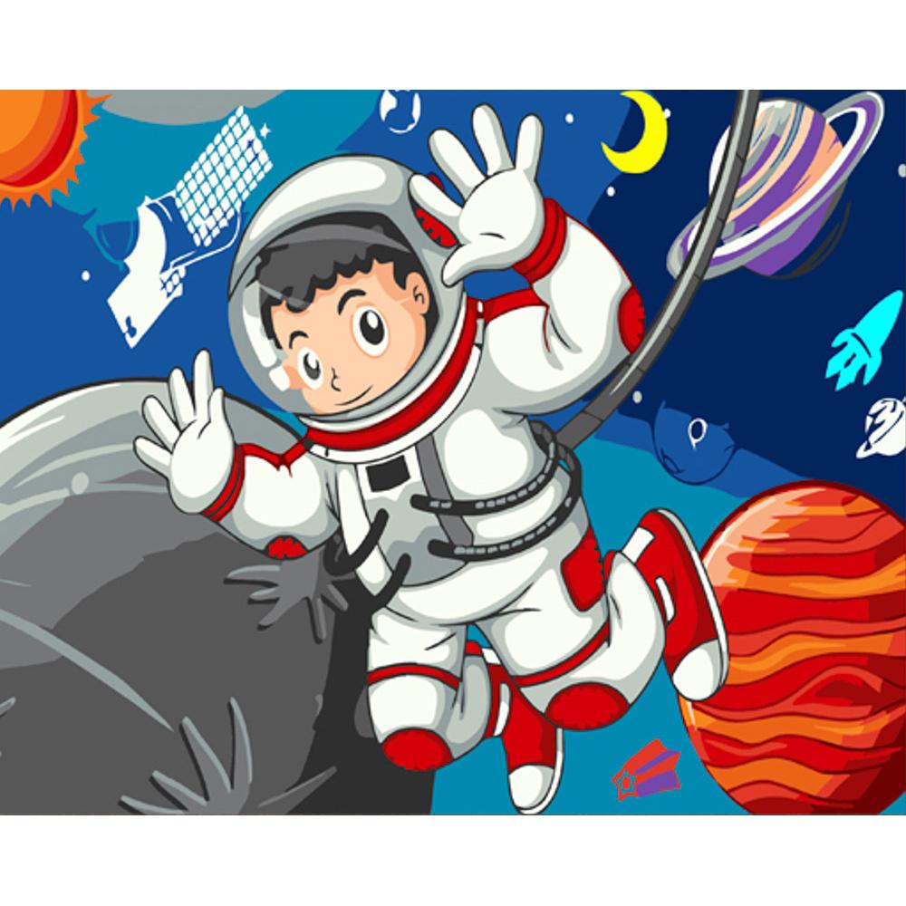 Картина по номерам Strateg Премиум В космосе с лаком 30x40 см (SS6692)