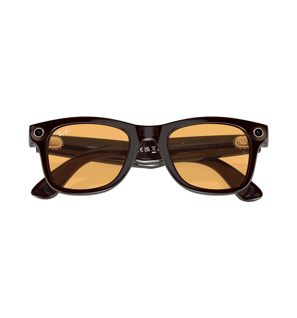 Смарт-очки Ray-Ban Meta Wayfarer Shiny Rebel Black Frame Amber Lenses RW4006 675385 50-22 - фото 5