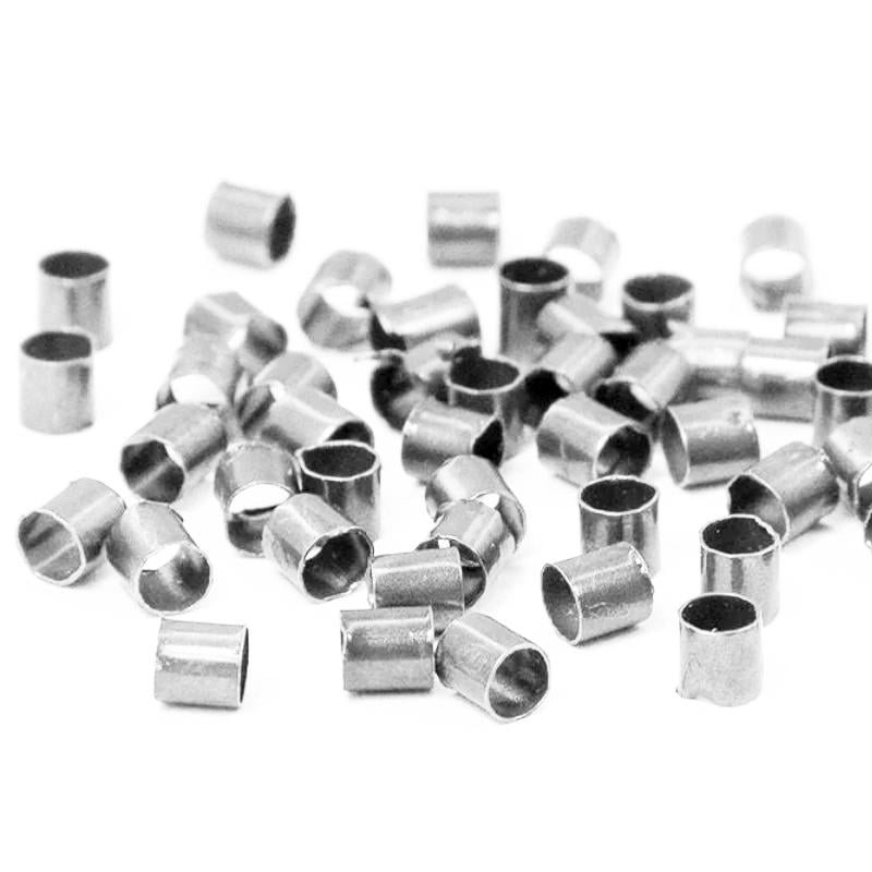 Кримпы зажимные бусины 2 мм 100 шт. Хром