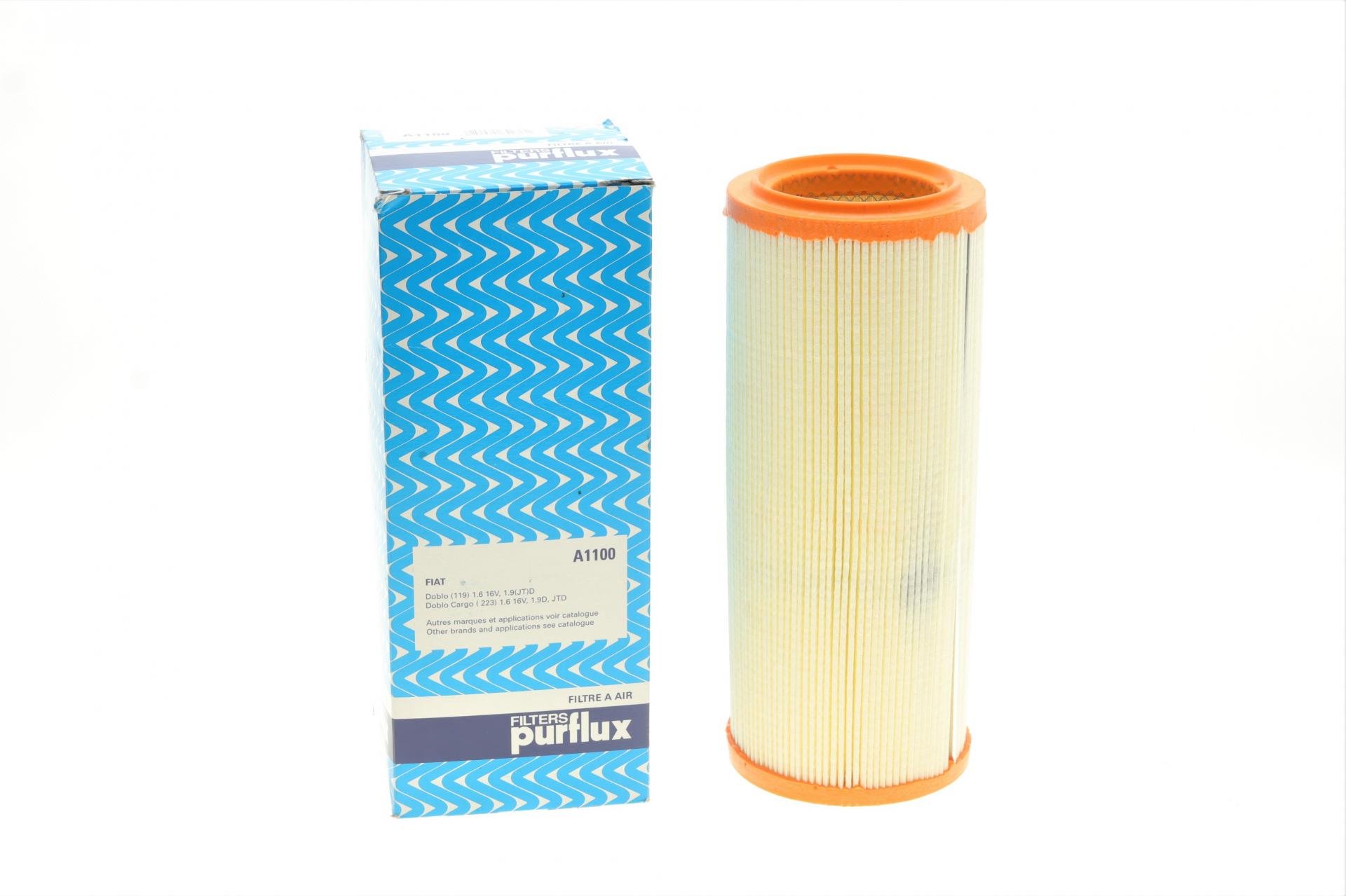 Фильтр воздушный PURFLUX для Fiat Doblo 1,6i/1,9D/JTD 01- (A1100)