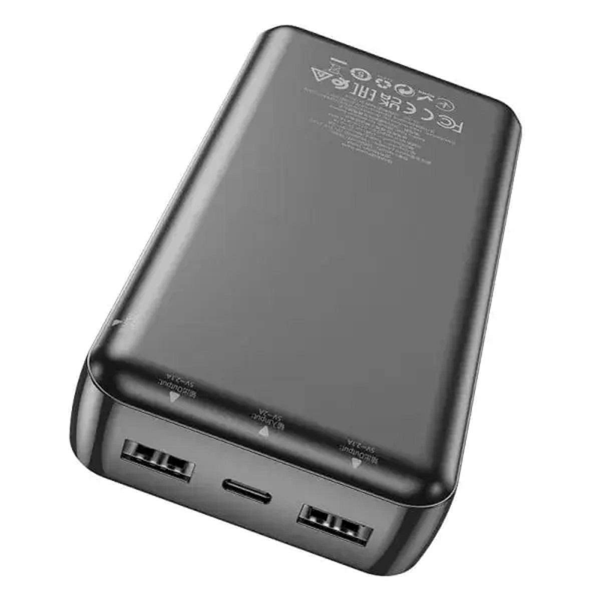 Повербанк Hoco J100A micro-USB Type-C швидке зарядження 20000 mAh 10W Чорний (PJ100AB) - фото 3