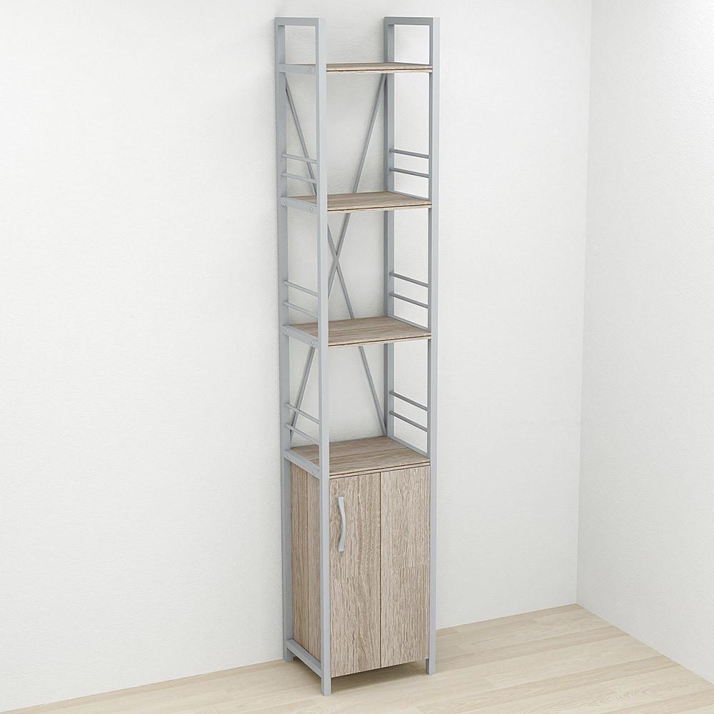 Этажерка Ferrum-decor 4/34 Конект с тумбой 179x34x28 см Серый/Сонома Трюфель (FRD-104481)