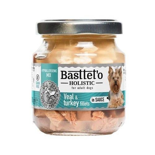 Корм влажный Basttet`O для собак индейка с телятиной в соусе 130 г