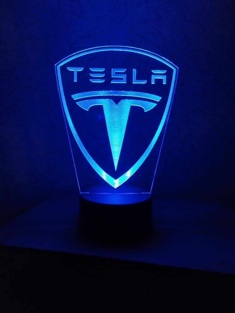 3D-ночник лого "Tesla" несколько подсветок/Bluetooth (2018095394)