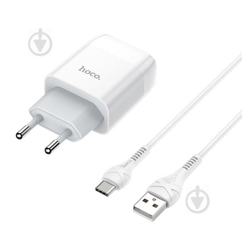 СЗУ HOCO C73A (2USB/2.4A) + Type-C (Белый) 900363 - фото 2