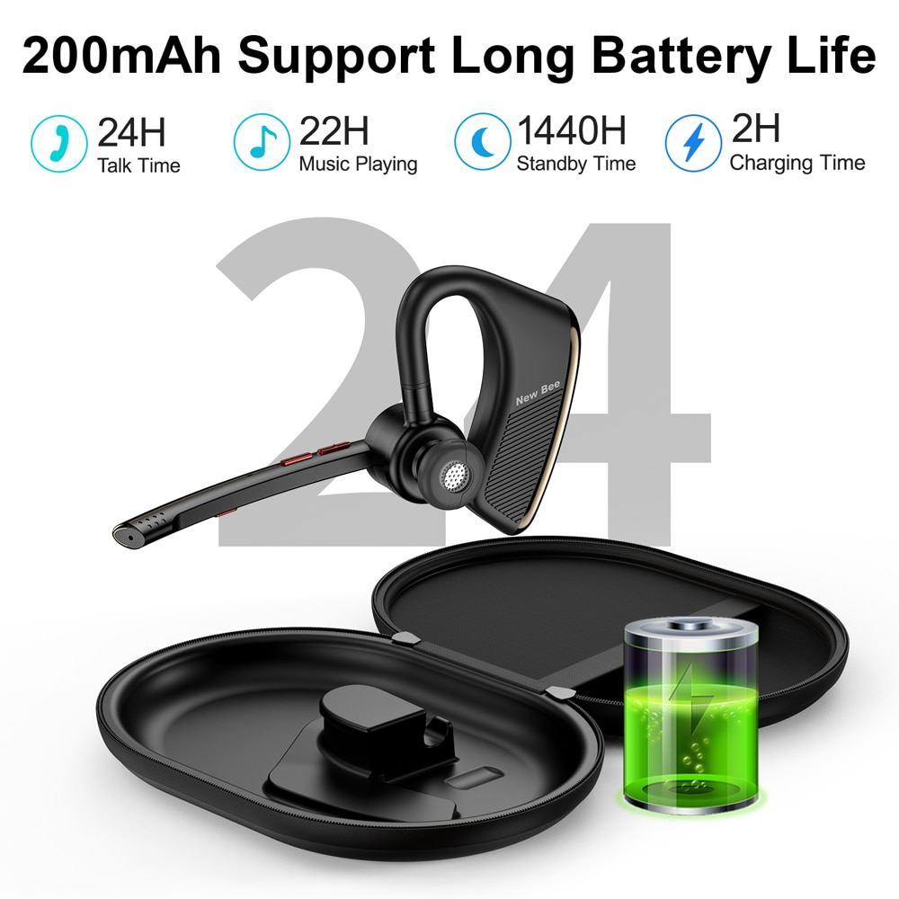 Гарнитура Bluetooth New Bee M50 чорний - фото 3