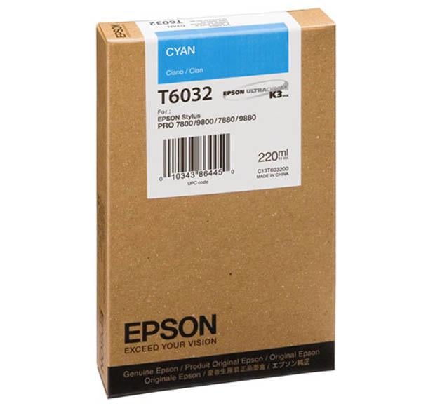 Картридж для струйного принтера Epson SP-7880/9880 220 мл Cyan (C13T603200)