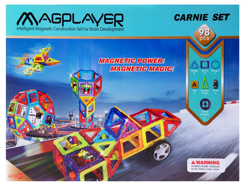 Конструктор Magplayer магнитный набор 98 деталей (MPA-98)