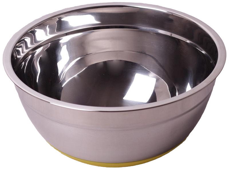 Миска стальная Kamille Labro Ø 22х10 см с силиконовым дном Желтый (KM-4348)