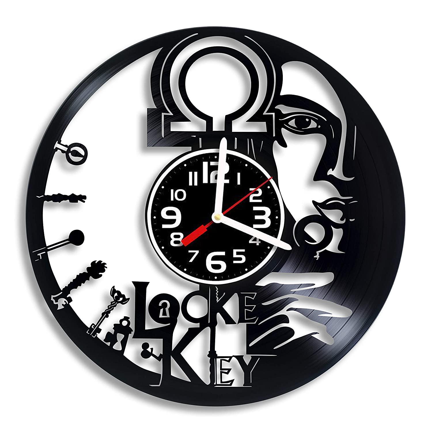 Часы настенные Лок и ключ 2910 из виниловой пластинки