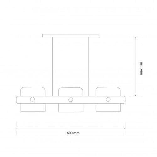 Підвісний світильник ETRON 1-EDR-7412 UrbanWood E27 3x40 Вт Натуральний/Чорний (45420) - фото 5