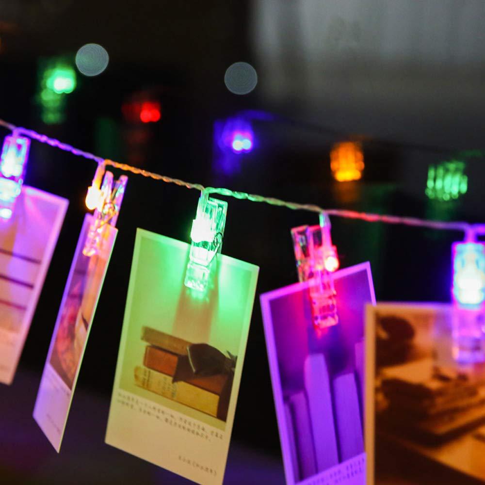 Фото-гирлянда светодиодная и мульти-свечением 20 прищепок (5522765) - фото 2