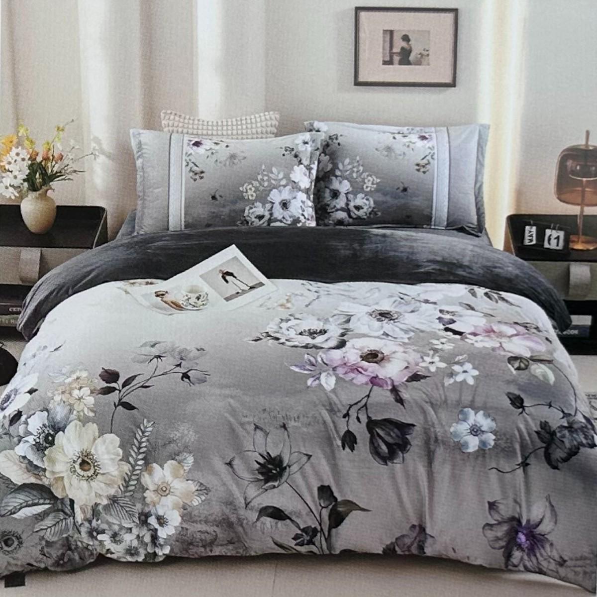 Комплект постельного белья велюровый Koloco 5D рисунок евро (42542)