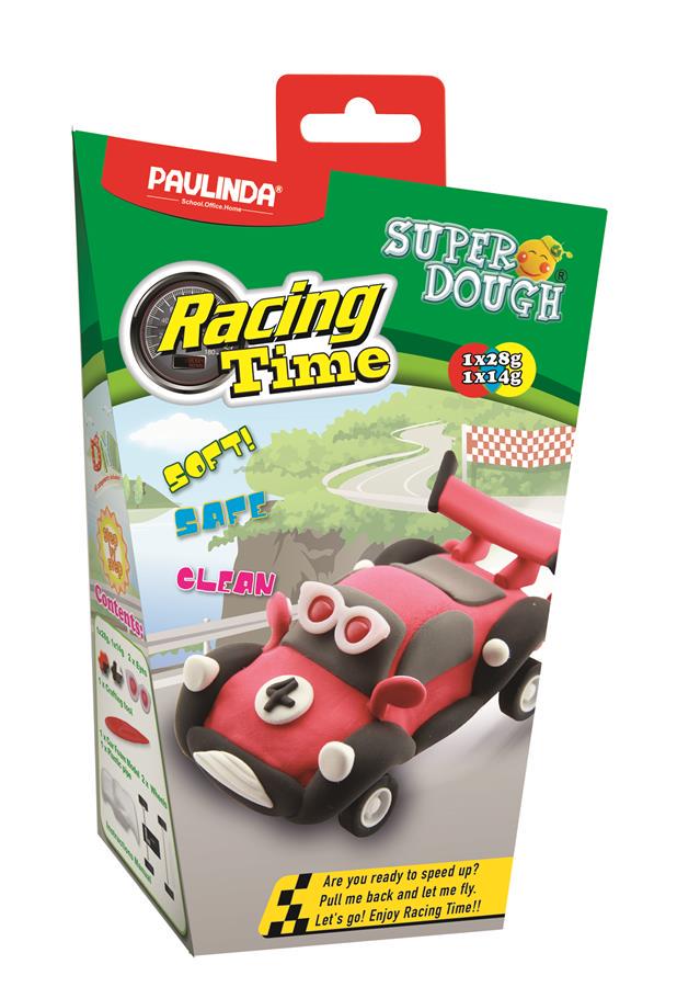 Маса для ліплення з інерційним механізмом Paulinda Super Dough Racing time Червоний (580080)