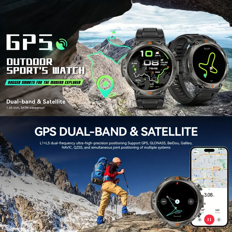 Смарт-годинник Eigiis ke3 PRO GPS 3 атмосфери два ремені (29504797) - фото 6 Смарт-годинник Eigiis ke3 PRO GPS 3 атмосфери два ремені (29504797) - фото 6