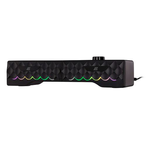 Акустическая система 2E 2E-PCS232BK 2,0 PCS232 RGB Soundbar USB 10 Вт Black (582414) - фото 3