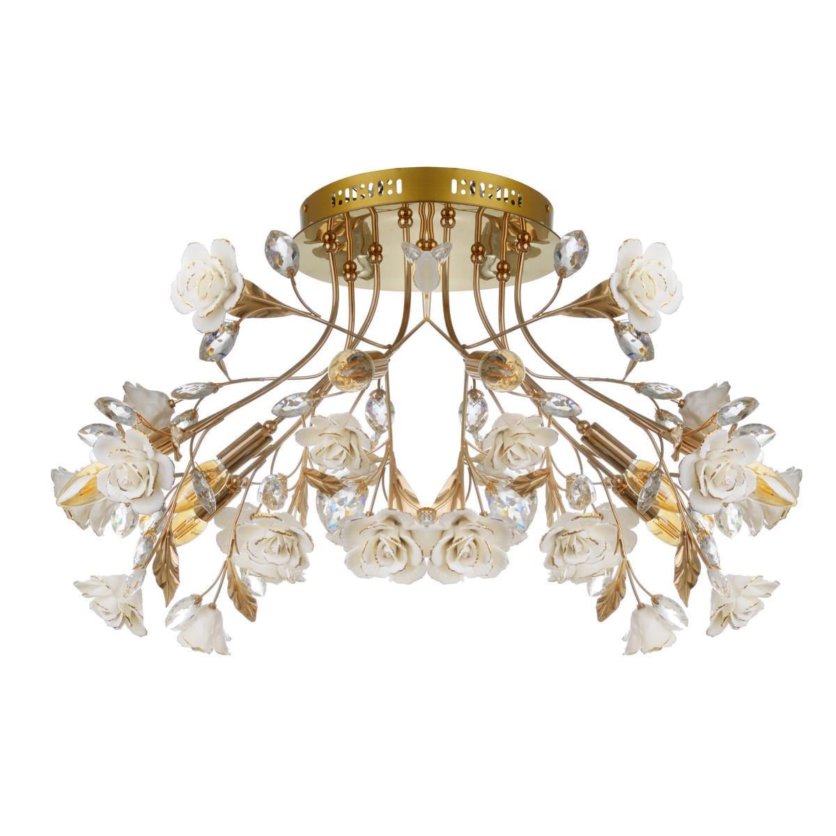 Люстра потолочная Brille BKL-524C/10 E14 GD флористика для спальни