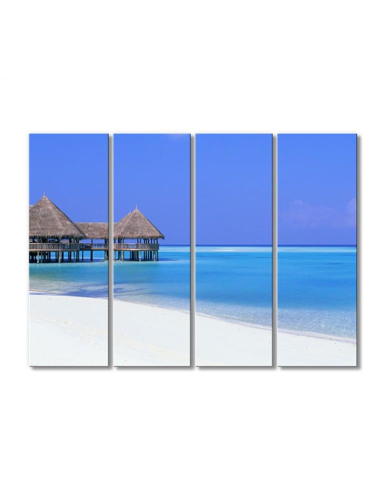Картина модульная Пляжные домики 4 модуля 70x105 см (233643More006)