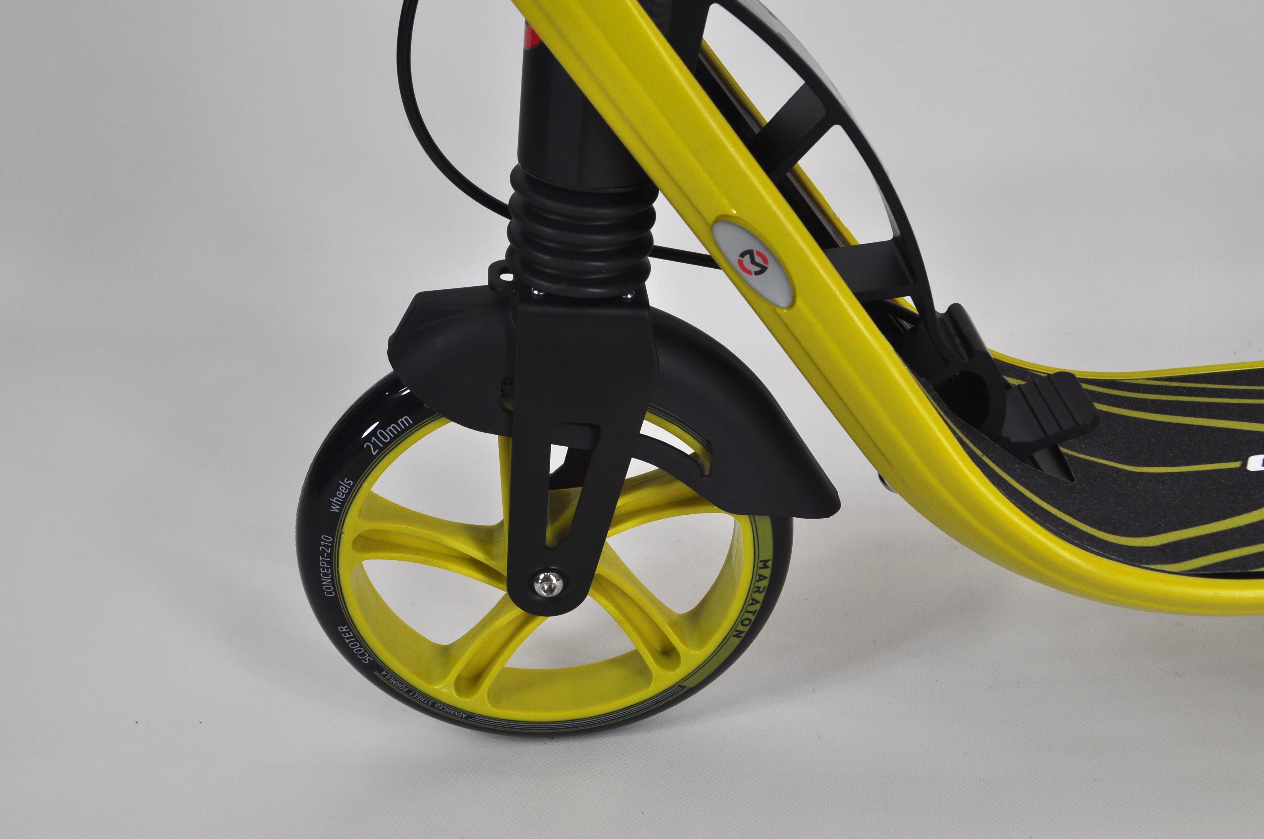 Самокат Maraton Concept 210 с дисковым тормозом и подногой Желтый - фото 5