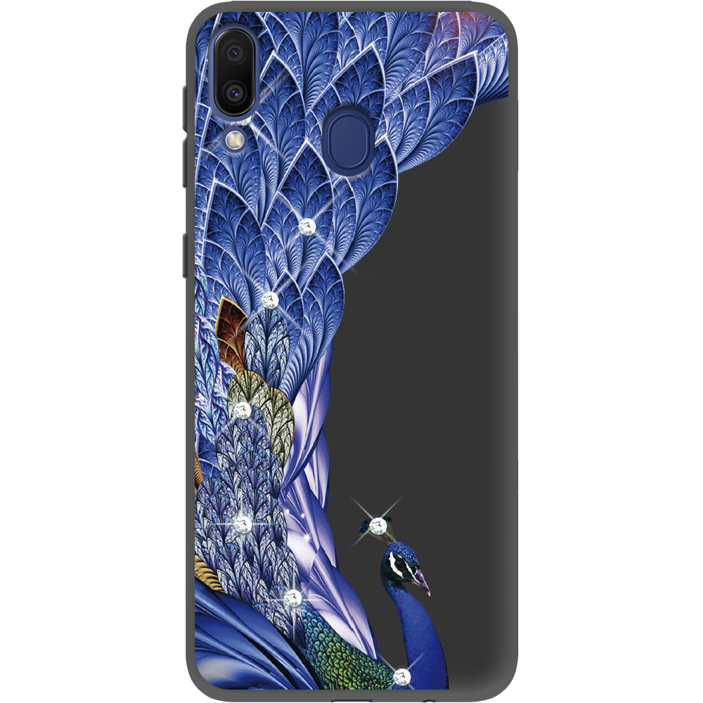 Чохол BoxFace Samsung M205 Galaxy M20 Павич зі стразами Чорний силікон (36205-rs7-36624)