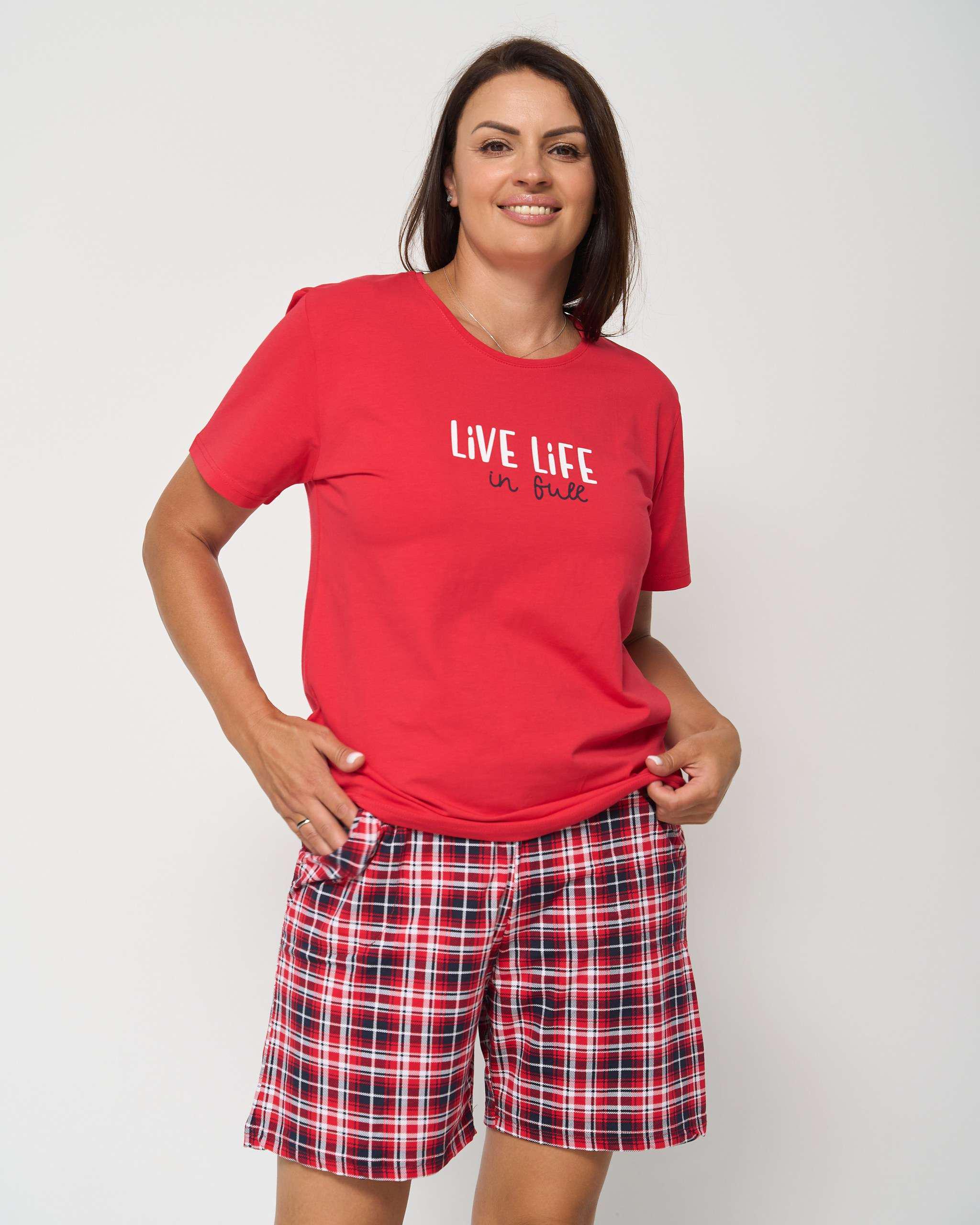 Пижама батальная с шортами Live life XL Красный (28024)