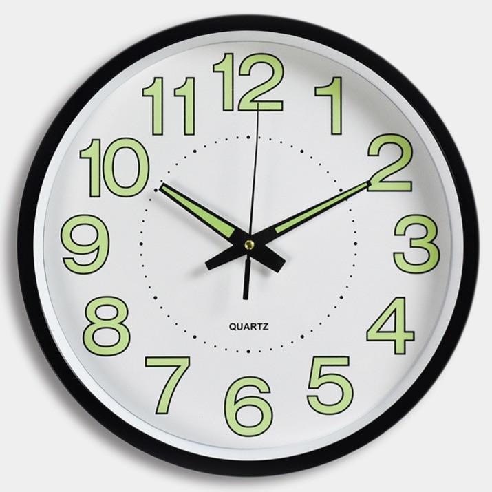 Годинник настінний фосфорний Timelike Ph-01-W безшумний круглий 30 см Білий (Ph-01-W)