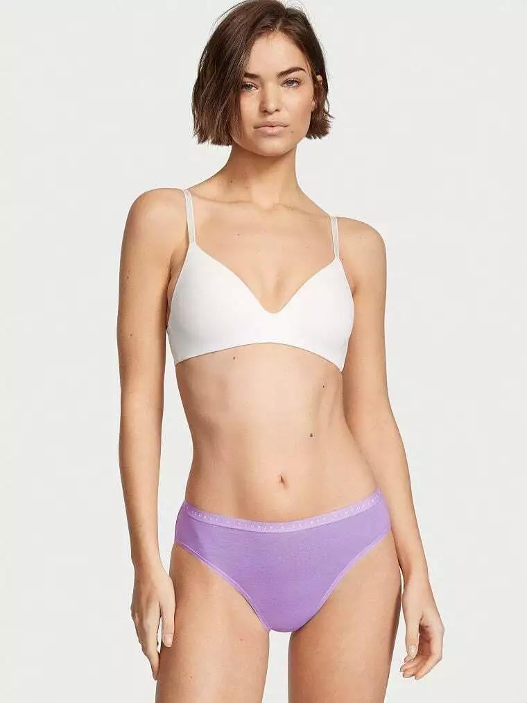 Трусики Victoria’s Secret Stretch Cotton High-Leg Brief Panty L Лиловый (26629082)