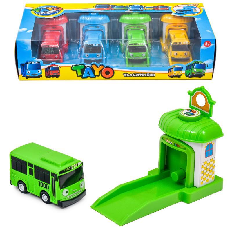 Ігровий набір TAYO 8в1 Автобуси з гаражами та запуском 4 шт. (333-002А) - фото 2