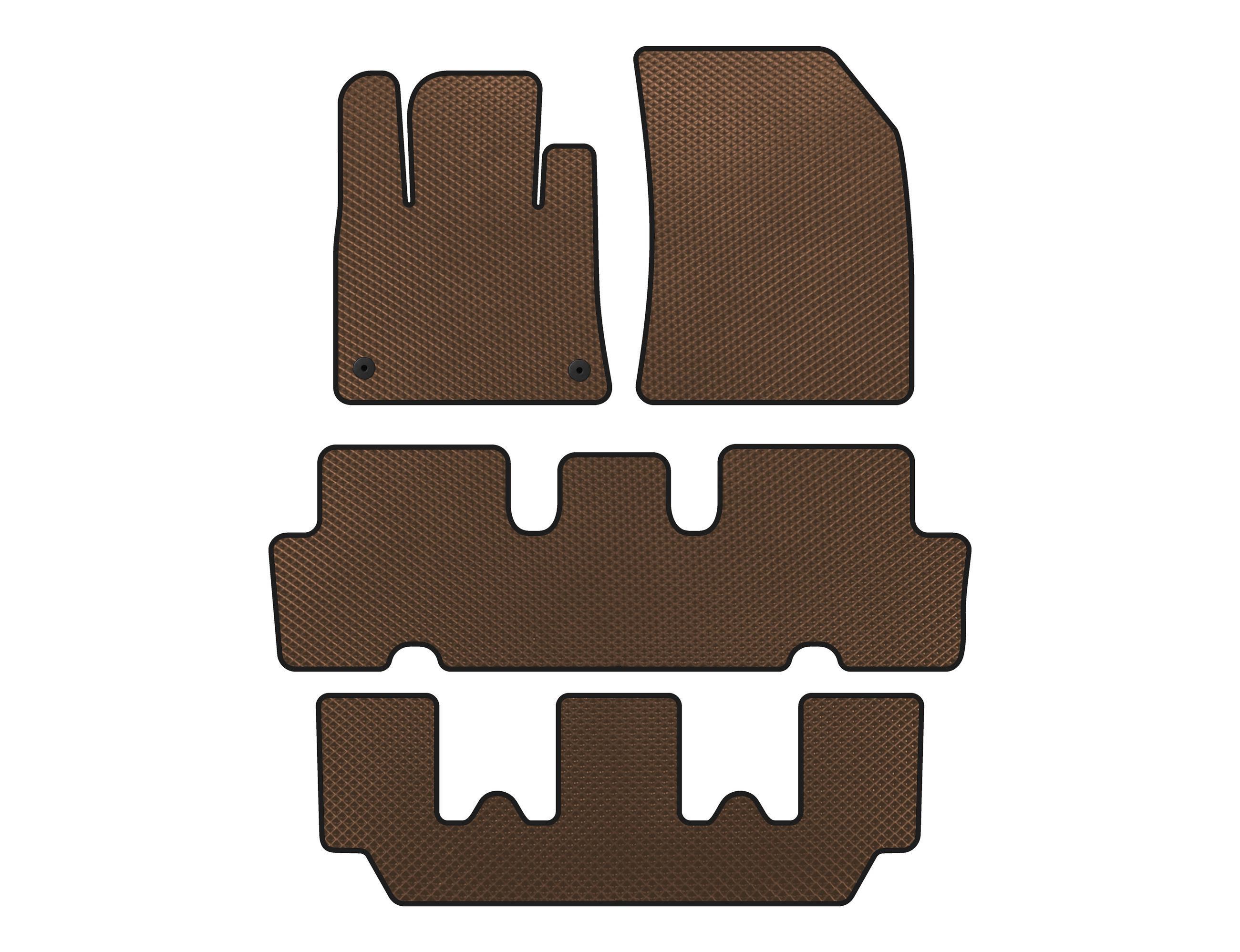 Коврики Digital Designs EVA этилвинилацетат 3 ряда для Citroen C-4 Picasso 2013-2022 гг. Коричневый
