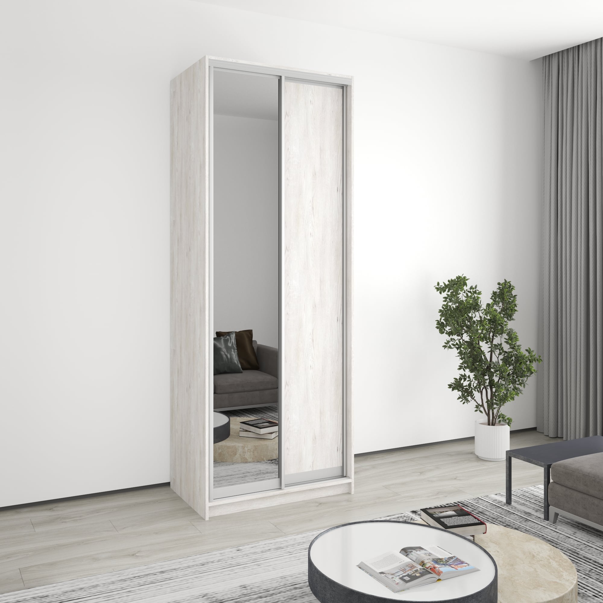 Шкаф-купе двухдверный Mebel Star Стандарт AL MBS-3770 90х60х240 см Аляска серый (1004954) Шкаф-купе двухдверный Mebel Star Стандарт AL MBS-3770 90х60х240 см Аляска серый (1004954)