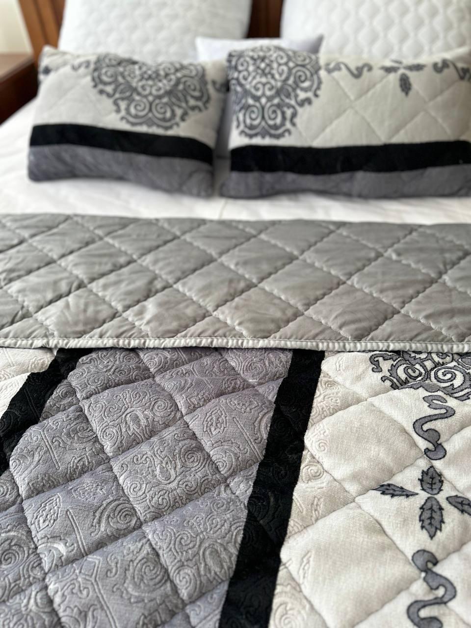 Покривало стьобане 220х240 см Сірий (Д-Мpled+poduska005-02) - фото 5