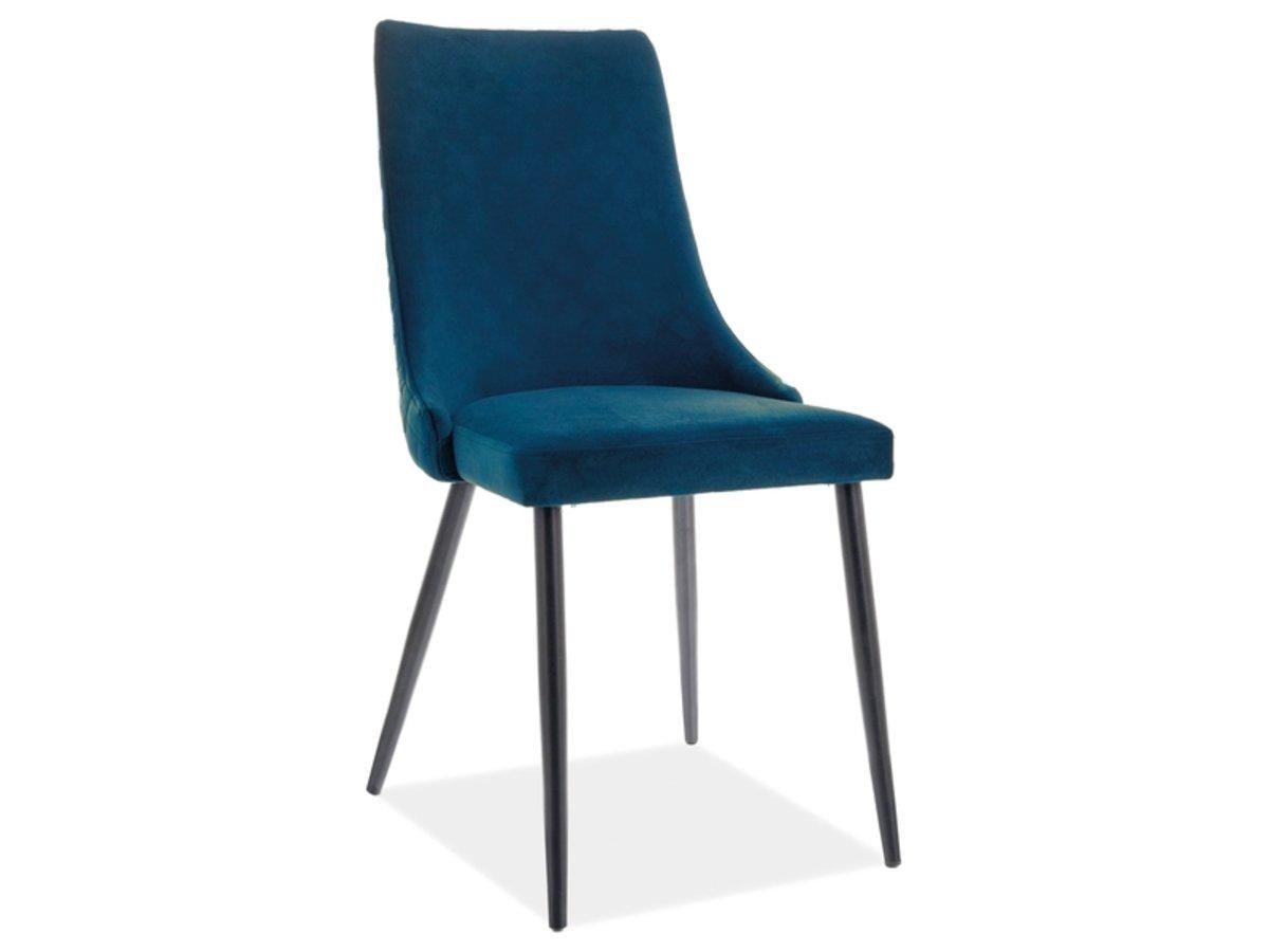 Стул кухонный Signal PIANO B MATT VELVET 79 930х470х440 мм Металл/Ткань водонепроницаемая Бархат цвет Черный/Синий (PIANOBMVCGR)