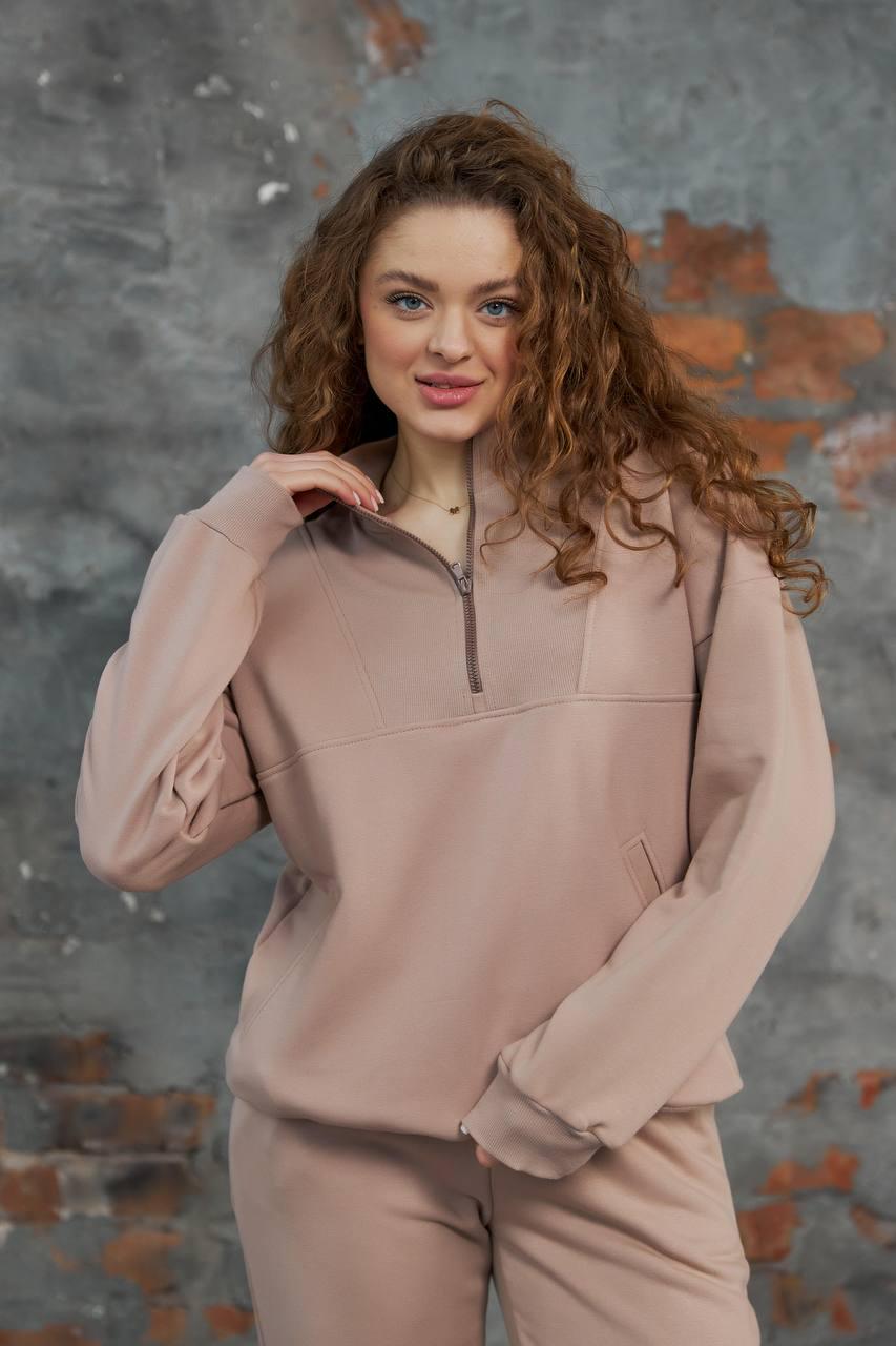 Костюм спортивный женский М148.3 3-х нитка M Кофейный (173-1-61) - фото 2 Костюм спортивный женский М148.3 3-х нитка M Кофейный (173-1-61) - фото 2