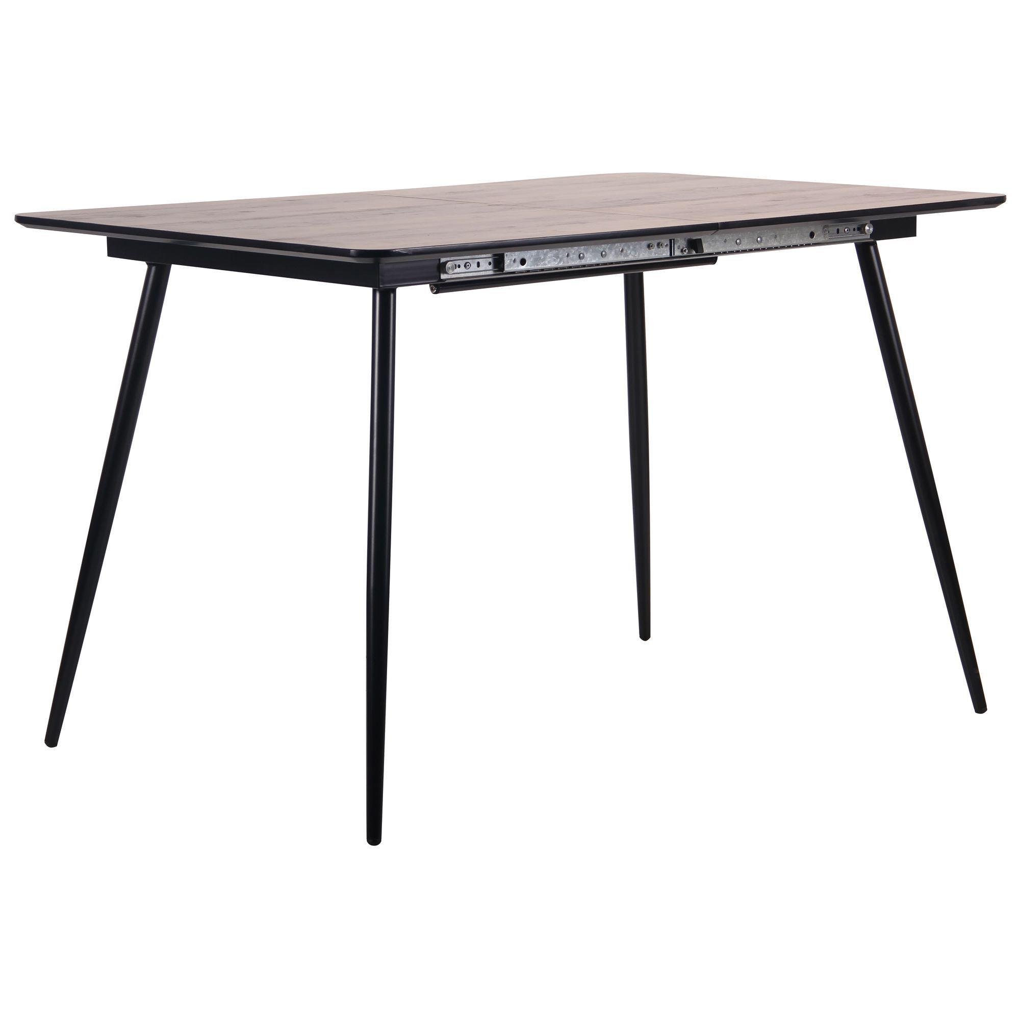 Стіл обідній AMF Holding Orlando 760х1200+400х800 розкладний Чорний/Дуб шервуд