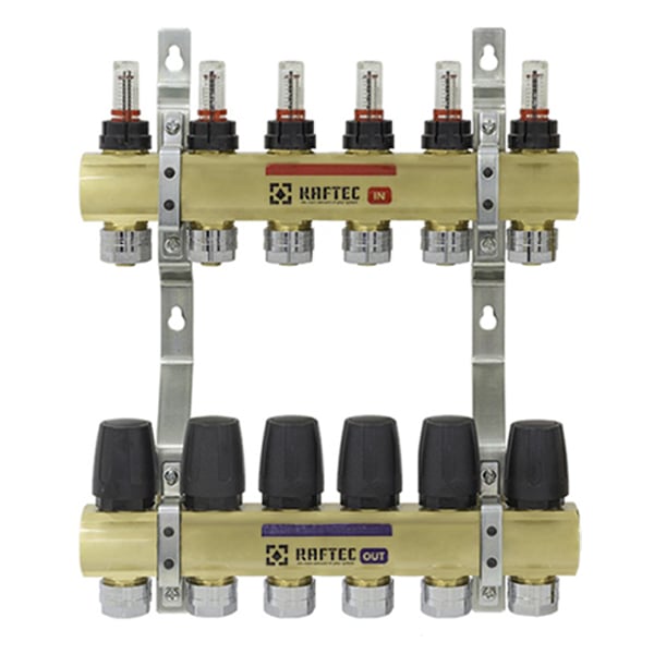 Коллектор с расходомерами Raftec 1″x6 LCR-1.6