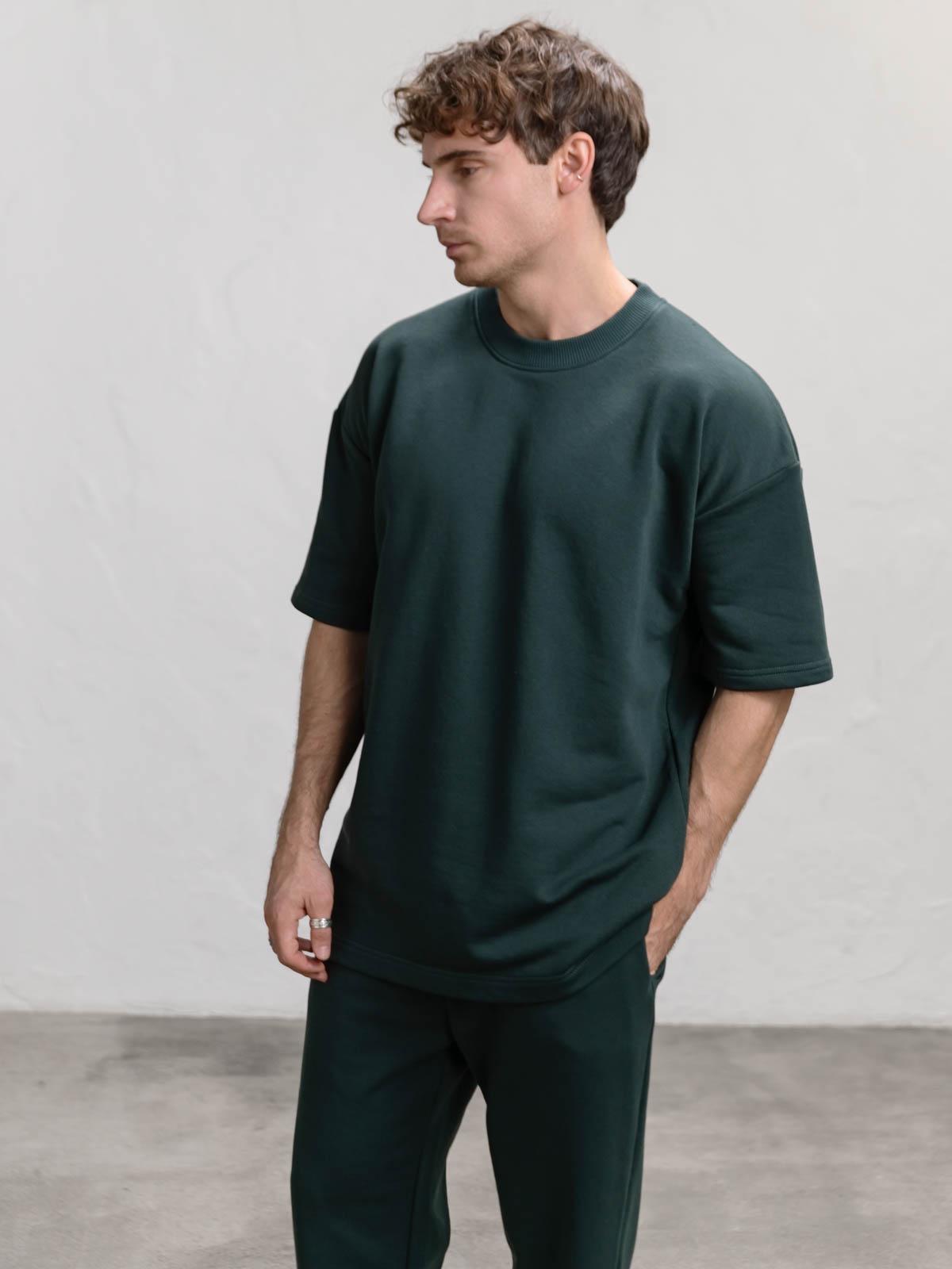 Футболка чоловіча вільна FROMUS S/M Темно-зелений (1125-60) - фото 2 Футболка чоловіча вільна FROMUS S/M Темно-зелений (1125-60) - фото 2