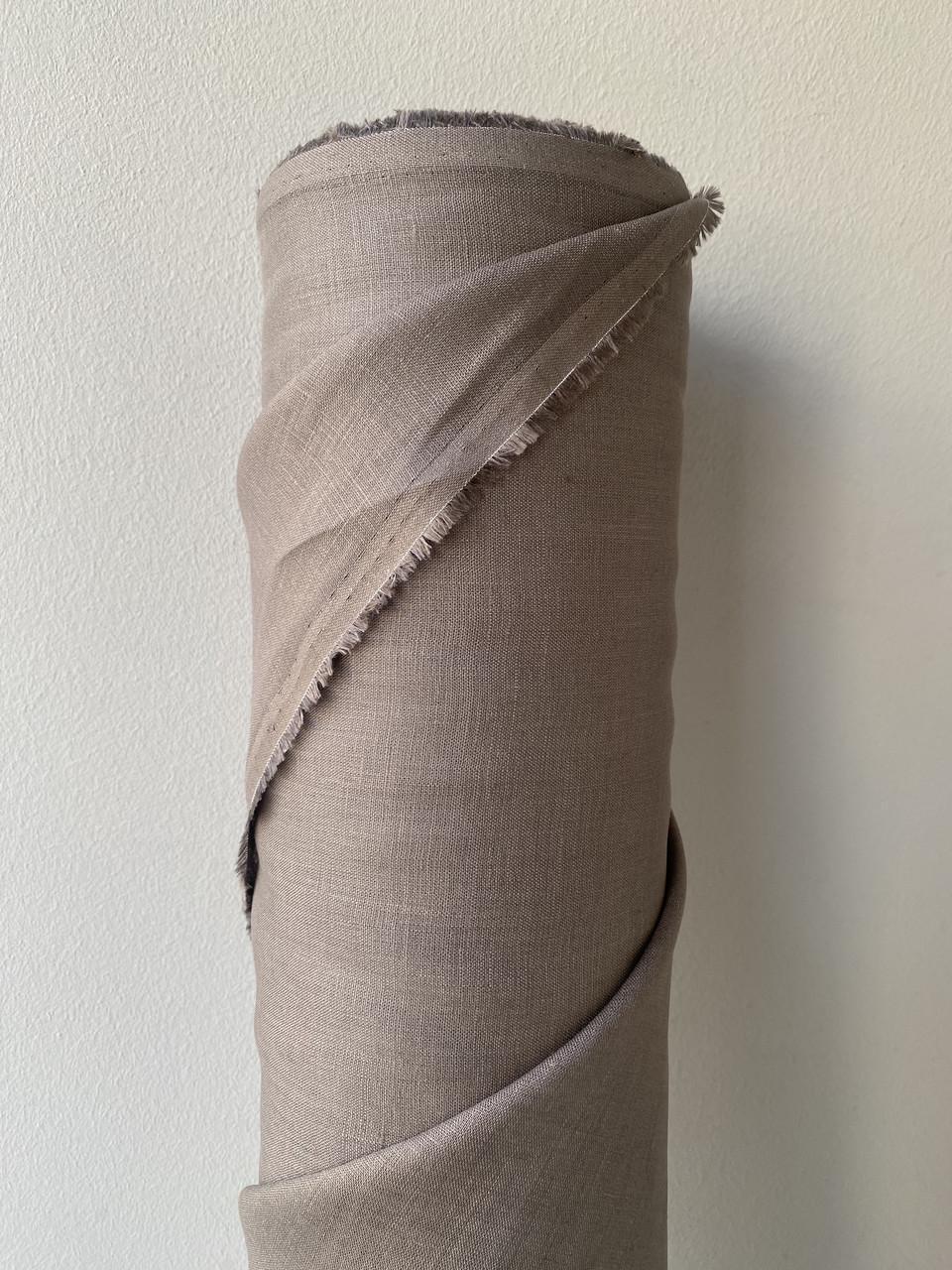 Ткань LINEN PLUS льняная натуральная 143 см 821 Серо-коричневый - фото 3