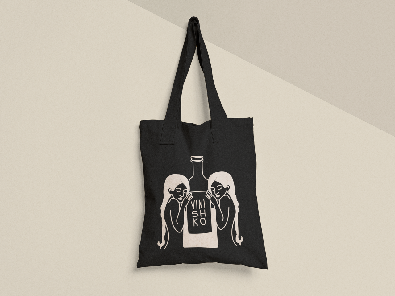 Эко-сумка шоппер с принтом "Vinishko" 38х40 см Черный (ПН428-Т1) Эко-сумка шоппер с принтом "Vinishko" 38х40 см Черный (ПН428-Т1)